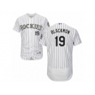 Men's Majestic Colorado Rockies #19 Charlie Blackmon White Flexbase Authentic Collection MLB Jersey