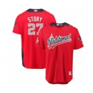 Men's Majestic Colorado Rockies #27 Trevor Story Game Red National League 2018 MLB All-Star MLB Jersey