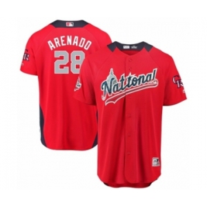 Men's Majestic Colorado Rockies #28 Nolan Arenado Game Red National League 2018 MLB All-Star MLB Jersey