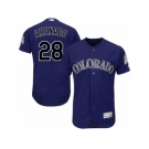 Men's Majestic Colorado Rockies #28 Nolan Arenado Purple Flexbase Authentic Collection MLB Jersey