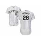 Men's Majestic Colorado Rockies #28 Nolan Arenado White Flexbase Authentic Collection MLB Jersey