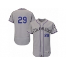 Men's Majestic Colorado Rockies #29 Jorge De La Rosa Grey Flexbase Authentic Collection MLB Jersey