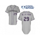 Men's Majestic Colorado Rockies #29 Jorge De La Rosa Replica Grey Road Cool Base MLB Jersey