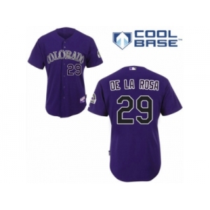 Men's Majestic Colorado Rockies #29 Jorge De La Rosa Replica Purple Alternate 1 Cool Base MLB Jersey