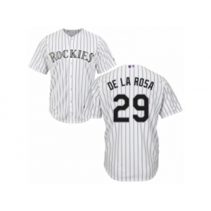 Men's Majestic Colorado Rockies #29 Jorge De La Rosa Replica White Home Cool Base MLB Jersey