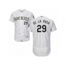 Men's Majestic Colorado Rockies #29 Jorge De La Rosa White Flexbase Authentic Collection MLB Jersey