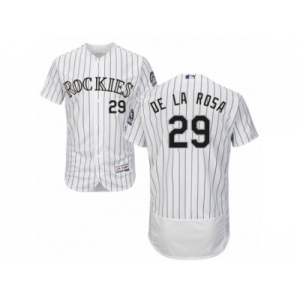 Men's Majestic Colorado Rockies #29 Jorge De La Rosa White Flexbase Authentic Collection MLB Jersey