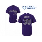 Men's Majestic Colorado Rockies #30 Jason Motte Authentic Purple Alternate 1 Cool Base MLB Jersey