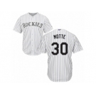 Men's Majestic Colorado Rockies #30 Jason Motte Authentic White Home Cool Base MLB Jersey