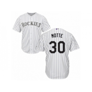 Men's Majestic Colorado Rockies #30 Jason Motte Authentic White Home Cool Base MLB Jersey