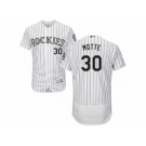 Men's Majestic Colorado Rockies #30 Jason Motte White Flexbase Authentic Collection MLB Jersey