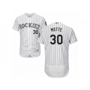 Men's Majestic Colorado Rockies #30 Jason Motte White Flexbase Authentic Collection MLB Jersey