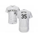 Men's Majestic Colorado Rockies #35 Chad Bettis White Flexbase Authentic Collection MLB Jersey