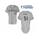 Men's Majestic Colorado Rockies #51 Jake McGee Authentic Grey Road Cool Base MLB Jersey