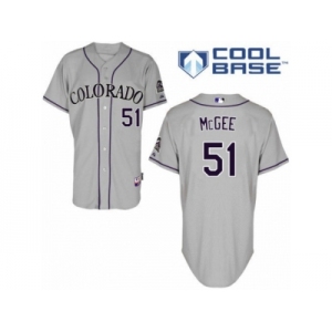 Men's Majestic Colorado Rockies #51 Jake McGee Authentic Grey Road Cool Base MLB Jersey