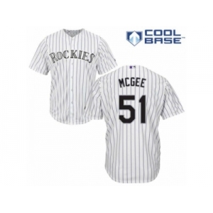 Men's Majestic Colorado Rockies #51 Jake McGee Authentic White Home Cool Base MLB Jersey