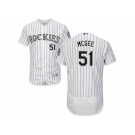 Men's Majestic Colorado Rockies #51 Jake McGee White Flexbase Authentic Collection MLB Jersey