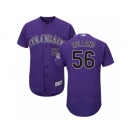 Men's Majestic Colorado Rockies #56 Greg Holland Purple Flexbase Authentic Collection MLB Jersey