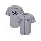 Men's Majestic Colorado Rockies #56 Greg Holland Replica Grey Road Cool Base MLB Jersey