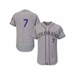 Men's Majestic Colorado Rockies #7 Jose Reyes Grey Flexbase Authentic Collection MLB Jersey