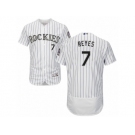 Men's Majestic Colorado Rockies #7 Jose Reyes White Flexbase Authentic Collection MLB Jersey