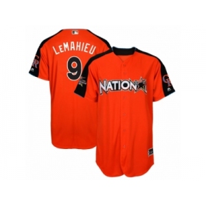 Men's Majestic Colorado Rockies #9 DJ LeMahieu Replica Orange National League 2017 MLB All-Star MLB Jersey