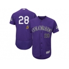 men's Colorado Rockies #28 Nolan Arenado Purple 2017 Spring Training Flexbase Authentic Collection Stitched Baseball Jersey