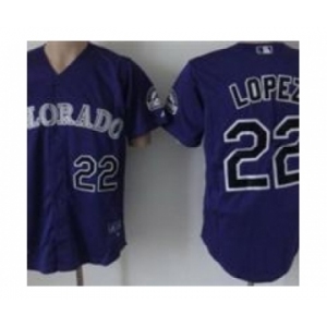 mlb jerseys colorado rockies #22 lopez purple