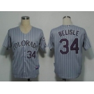 mlb jerseys colorado rockies #34 belisle grey(cool base)(blue strip)