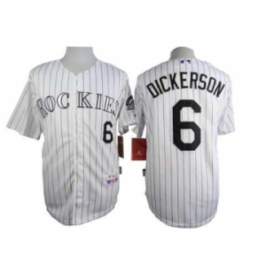 mlb jerseys colorado rockies #6 dickerson white[blue stripe]