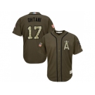 Los Angeles Angels Of Anaheim #17 Shohei Ohtani Green Salute to Service Stitched MLB Jersey