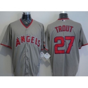 Los Angeles Angels Of Anaheim #27 Mike Trout Grey New Cool Base Stitched Baseball Jersey