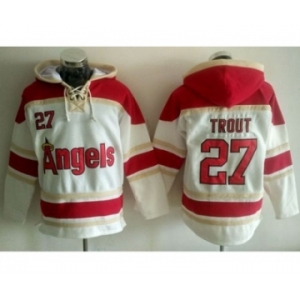 Los Angeles Angels Of Anaheim #27 Mike Trout White Sawyer Hooded Sweatshirt Baseball Hoodie