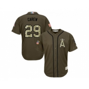 Los Angeles Angels Of Anaheim #29 Rod Carew Green Salute to Service Stitched Baseball Jersey