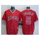 Los Angeles Angels Of Anaheim #5 Albert Pujols Red New Cool Base Stitched Baseball Jersey