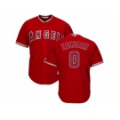 Los Angeles Angels of Anaheim #0 Yunel Escobar Authentic Red Team Logo Fashion Cool Base MLB Jersey