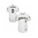 Los Angeles Angels of Anaheim #0 Yunel Escobar Authentic White 2016 Memorial Day Fashion Flex Base MLB Jersey