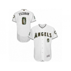Los Angeles Angels of Anaheim #0 Yunel Escobar Authentic White 2016 Memorial Day Fashion Flex Base MLB Jersey