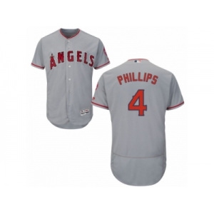 Los Angeles Angels of Anaheim #4 Brandon Phillips Grey Flexbase Authentic Collection MLB Jersey
