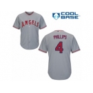 Los Angeles Angels of Anaheim #4 Brandon Phillips Replica Grey Road Cool Base MLB Jersey