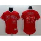 Men Los Angeles Angels #27 Mike Trout Majestic red Flexbase Authentic Collection Player Jersey