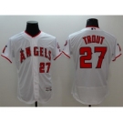 Men Los Angeles Angels #27 Mike Trout Majestic white Flexbase Authentic Collection Player