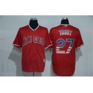 Men Los Angeles Angels #27 Mike Trout Red USA Flag Fashion MLB Jersey