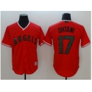 Men Los Angeles Angels Of Anaheim #17 Shohei Ohtani Red New Cool Base 2018 Memorial Day Stitched MLB Jersey