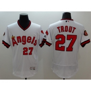 Men Los Angeles Angels Of Anaheim #27 Mike Trout White Flexbase Authentic Collection Cooperstown Stitched MLB Jersey