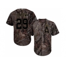 Men Los Angeles Angels Of Anaheim #29 Rod Carew Camo Realtree Collection Cool Base Stitched MLB Jersey