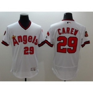 Men Los Angeles Angels Of Anaheim #29 Rod Carew White Flexbase Authentic Collection Cooperstown Stitched MLB Jersey