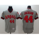 Men Los Angeles Angels Of Anaheim #44 Reggie Jackson Gray Flexbase Authentic Collection Cooperstown Stitched MLB Jersey