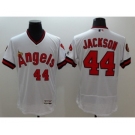 Men Los Angeles Angels Of Anaheim #44 Reggie Jackson White Flexbase Authentic Collection Cooperstown Stitched MLB Jersey