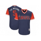 Men's 2017 Little League World Series Angels Albert Pujols #5 The Machine Navy Jersey